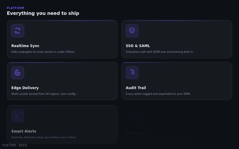 Feature Grid — animated component preview